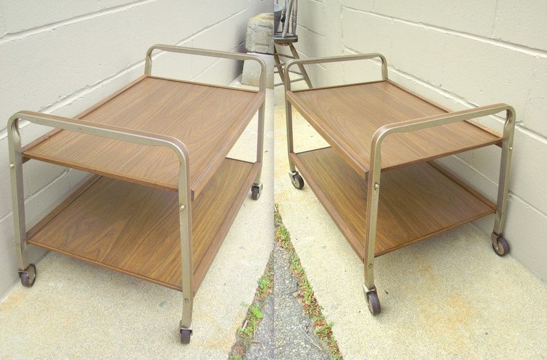 Vintage Rolling TV Stand Cart Stereo Record Player Holder 60s | Etsy