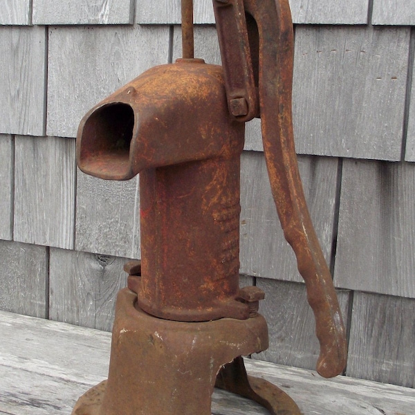 Antique Rumsey No 2 - Cast Iron Well Water Pitcher Hand Pump - Sears Roebucks - OFF GRID - Primitive Industrial Farm House - Garden Yard Art