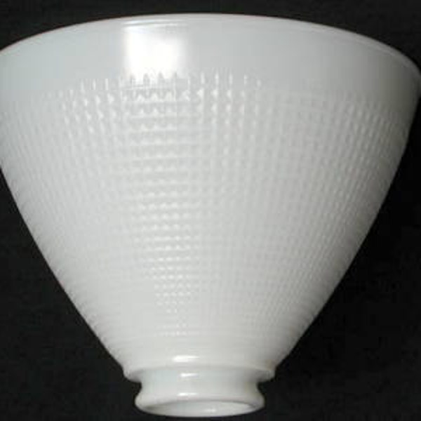 Milk Glass Stiffel Torchiere Banquet Lamp SHADE Diffuser Reflector - Replacement Light-MCM Retro Design Banquet Design #2 - 6" Waffle Weave