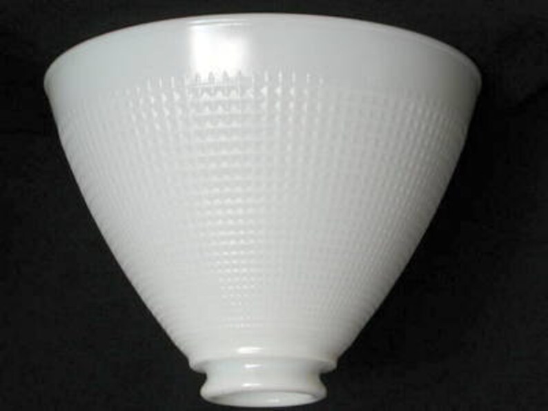 Milk Glass Torchiere Banquet Lamp Shade Diffuser Reflector Replacement Light Retro Design 3 6 Waffle Weave