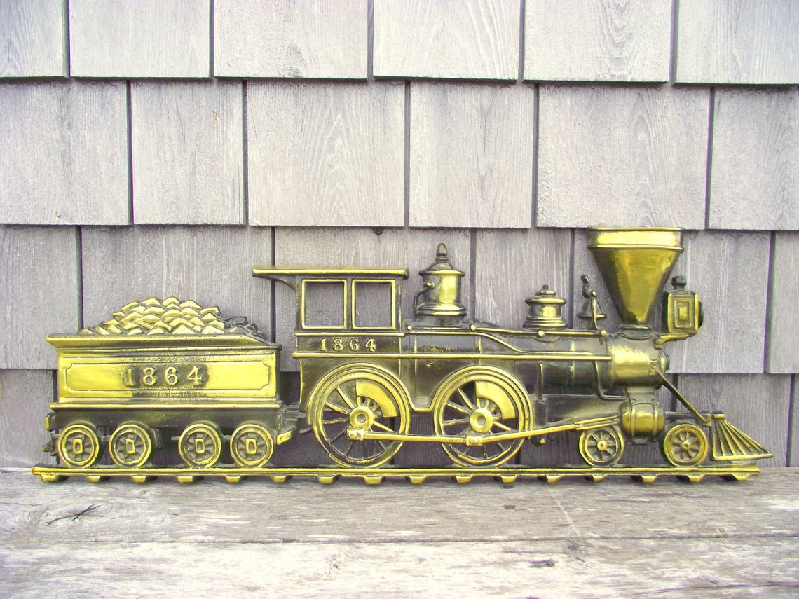 Large Steam Train Engine and Coal Car Wall Decor Etsy