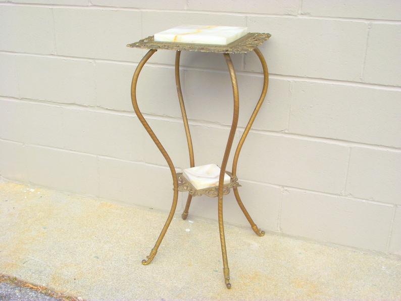 Antique Vintage Victorian Pedestal Plant Stand Iron Brass - Etsy