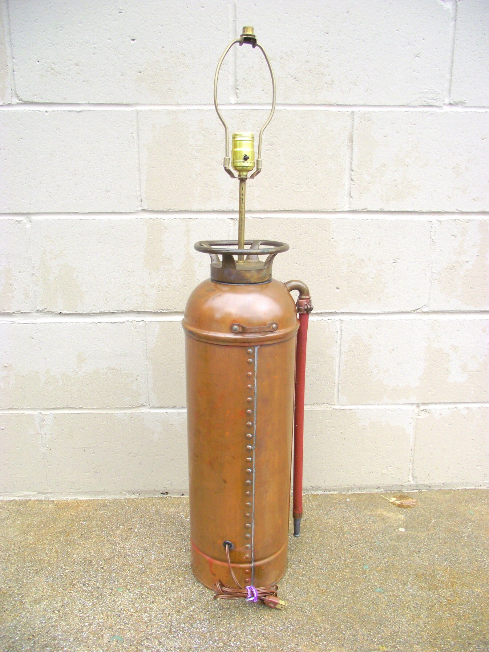 Vintage Fire Extinguisher Table Lamp Copper and Brass Etsy