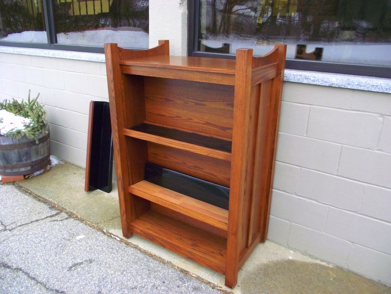 Sale Oak Library Bookshelf Double Sided Shelving 2 Side Book Etsy