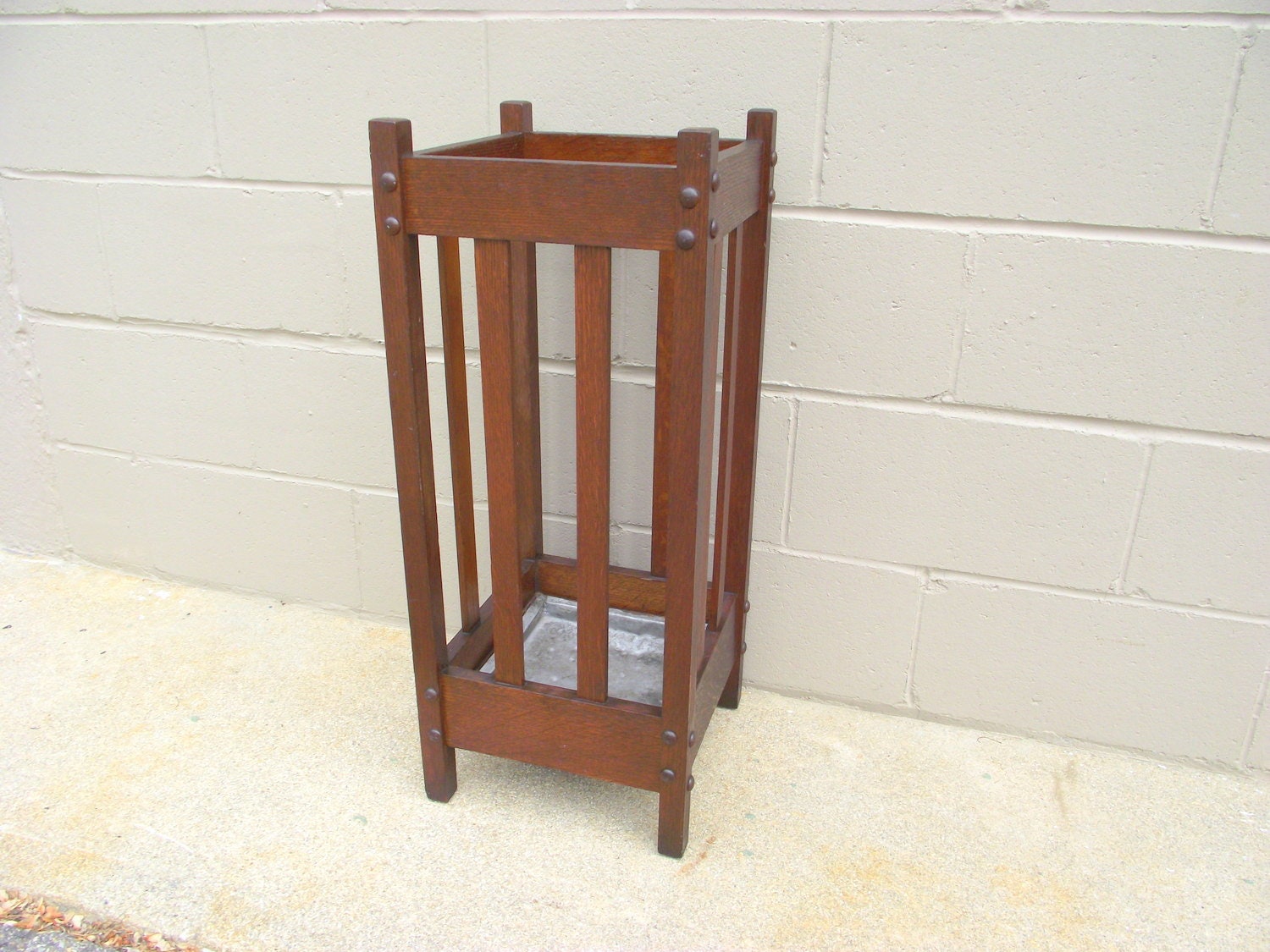 Oak Umbrella Cane Stand Mission Arts and Crafts Period Etsy