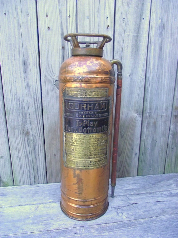 Fire Extinguisher Copper and BRASS Industrial Chic - Soda Acid