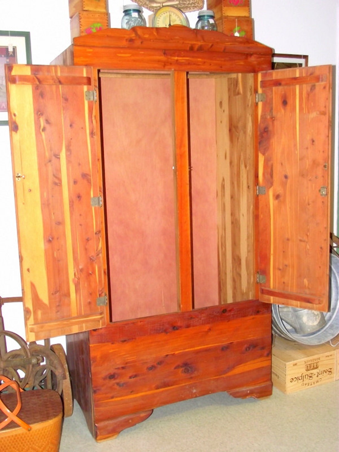 Beautiful CEDAR Armoire Wardrobe with Double Doors Full Etsy