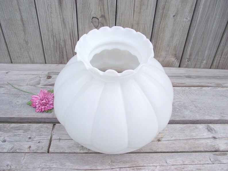 14 Lamp Shade Antique MILK Glass MELON Shade for Etsy