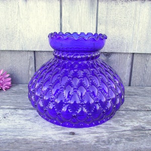 フェントン　1940年　（火屋）ランプシェード　コバルトブルー Fenton Blue Oil Lamp - Etsy