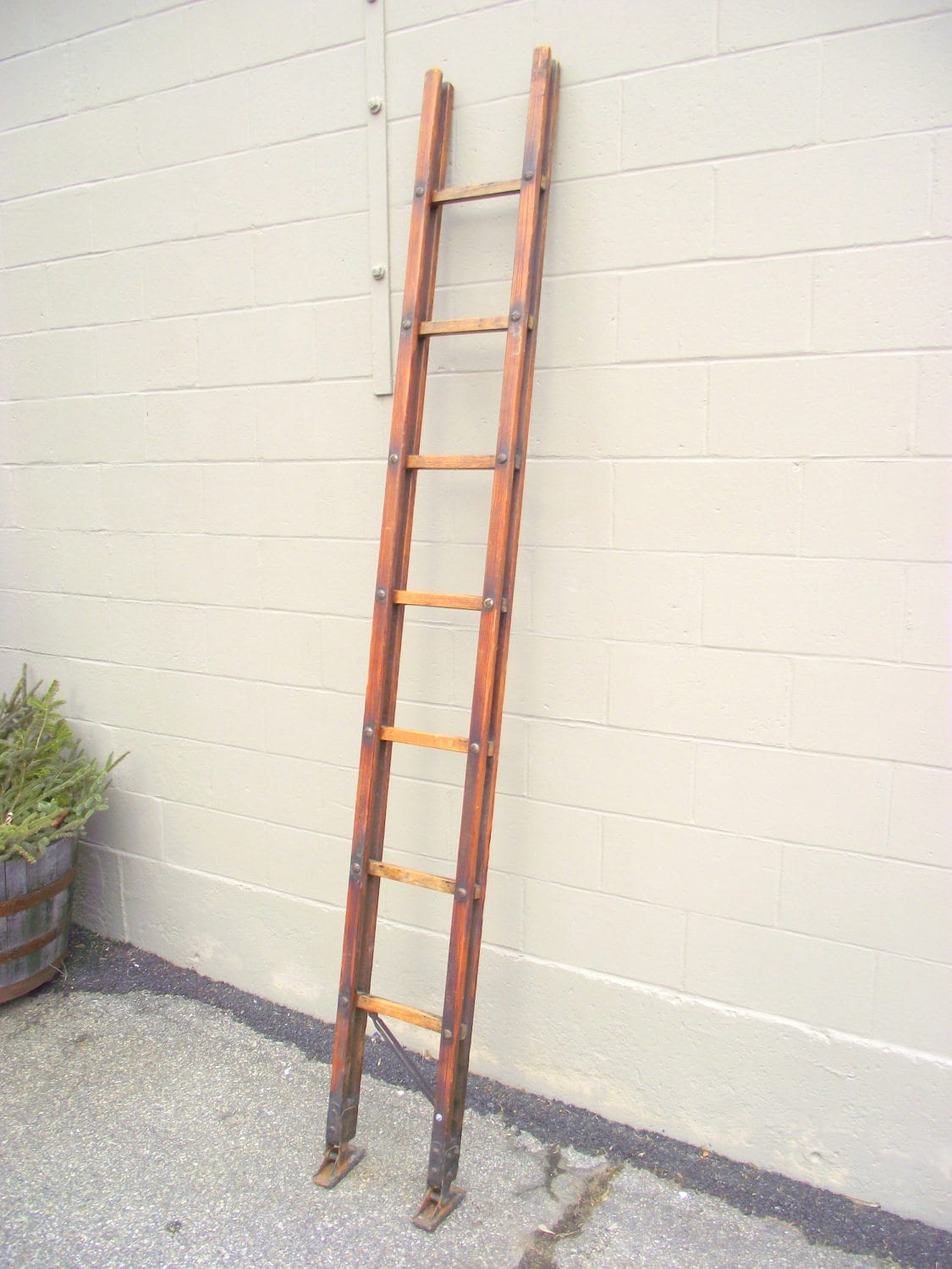 Antique Folding Fireman's LADDER Wooden Carry Pole Stick Etsy