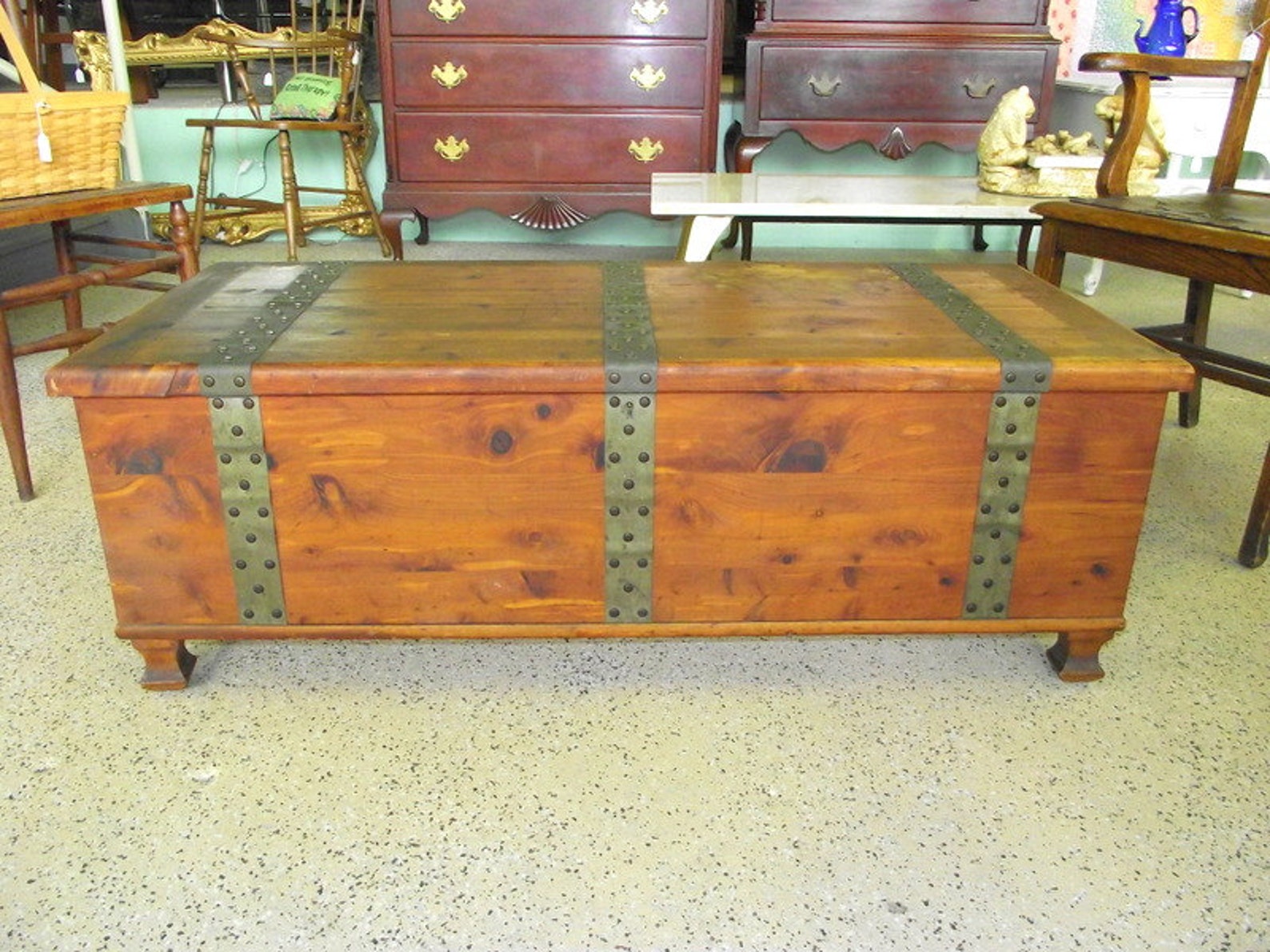 Larkin Solid Cedar Chest Storage Trunk Coffee Table Rustic Etsy