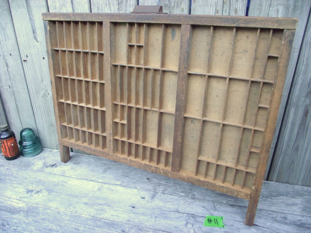 Antique Mahogany And Oak Letter Press Print Drawer Wooden Tray Etsy