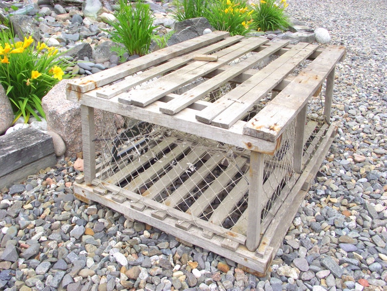 Lobster Trap Weathered Wood Coffee Table Nautical Maine Beach Etsy