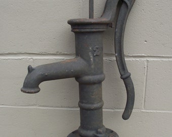 Antique Goulds Cast Iron Manual Well Pump - OFF GRID Farm House - Old Water Pitcher Pump - Primitive Industrial Decor -Seneca Falls New York