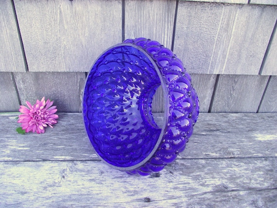 ライト・ランタン Vintage Blue Glass Diamond Lamp Shade Vintage Blue Glass Diamond Lamp Shade VTG BLUE DIAMOND QUILT