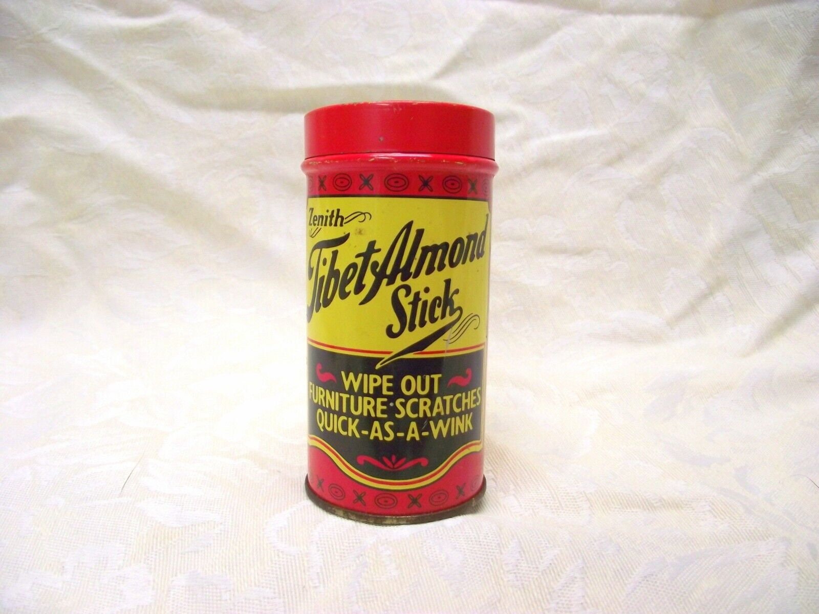 Vintage Zenith Tibet Almond Stick Scratch Remover Tin, with Stick