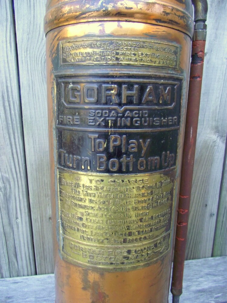Fire Extinguisher Copper and BRASS Industrial Chic - Soda Acid