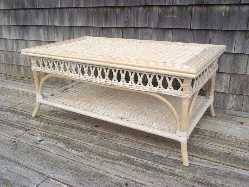 Stunning Bar Harbor Henry Link Wicker Rattan Coffee Table Etsy