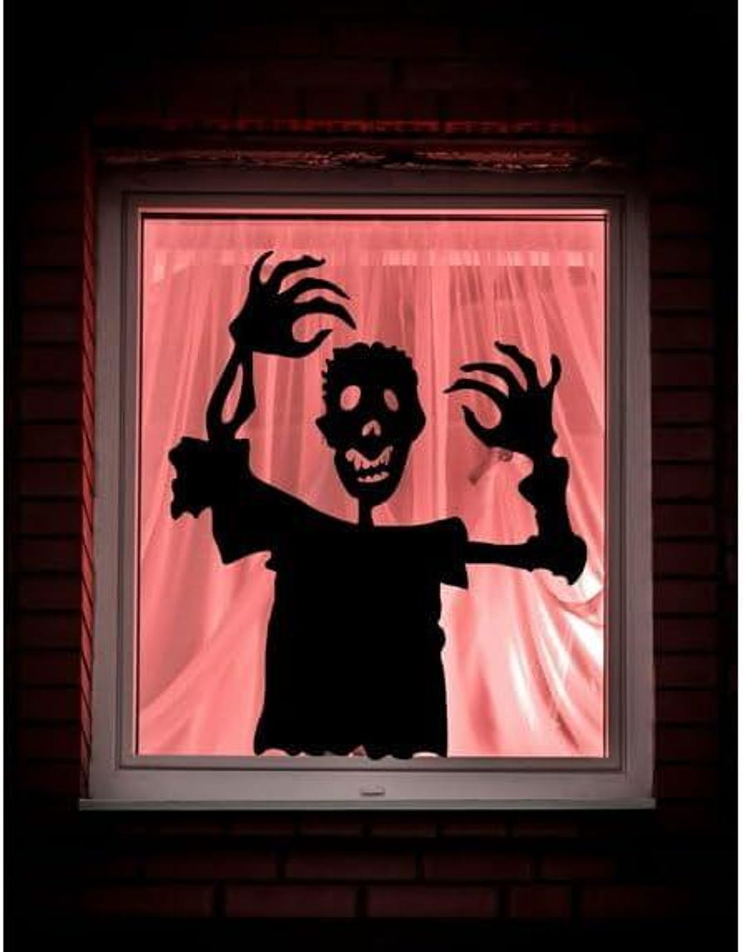 Halloween Window Silhouette Decoration, Zombie Shadow Figure, 11.5 W X ...