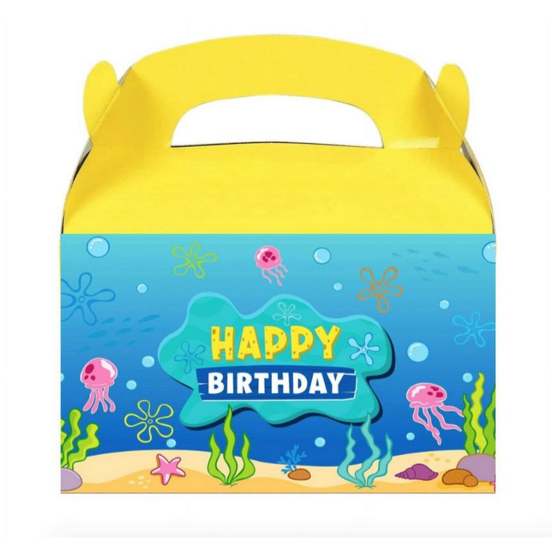 Under the Sea Happy Birthday Party Favor Boxes, Ocean Theme Gift Treat ...