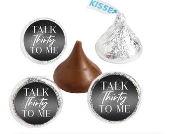 Etiquetas para dulces "Habla treinta conmigo" / Pegatinas para dulces de 30 cumpleaños / 100 unidades / 0,75 pulgadas
