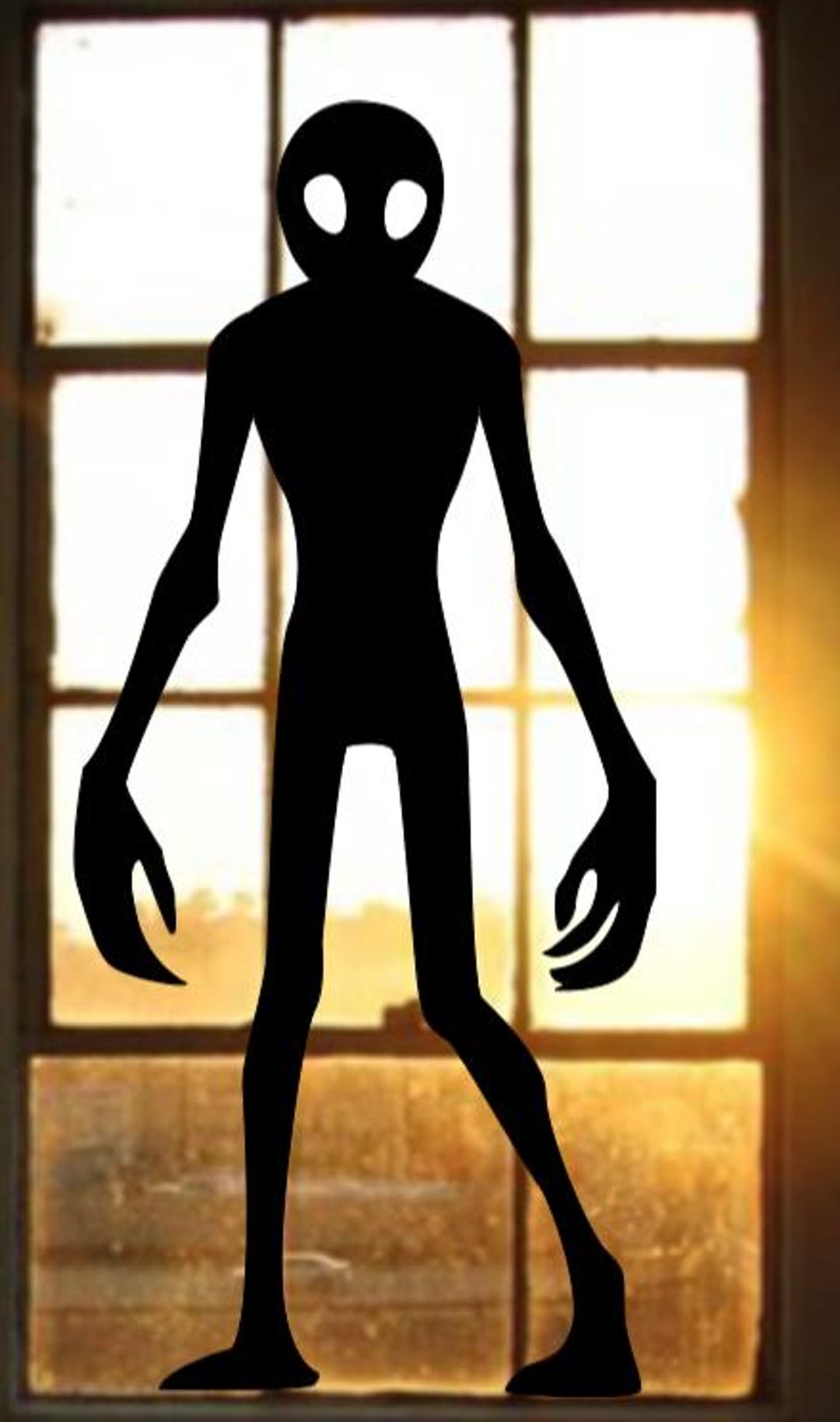 Creepy Alien Window Cling Silhouette | Halloween Window Decor | Large ...