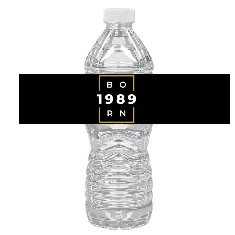 Born 1989 Birthday Water Bottle Labels | Set of 12 | Milestone Party ...