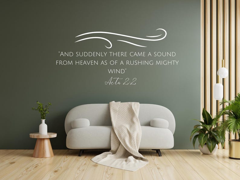 Example Rushing Mighty Wind Acts 2:2 Scripture Wall Decal | Inspirational Bible Verse | Black Vinyl ...