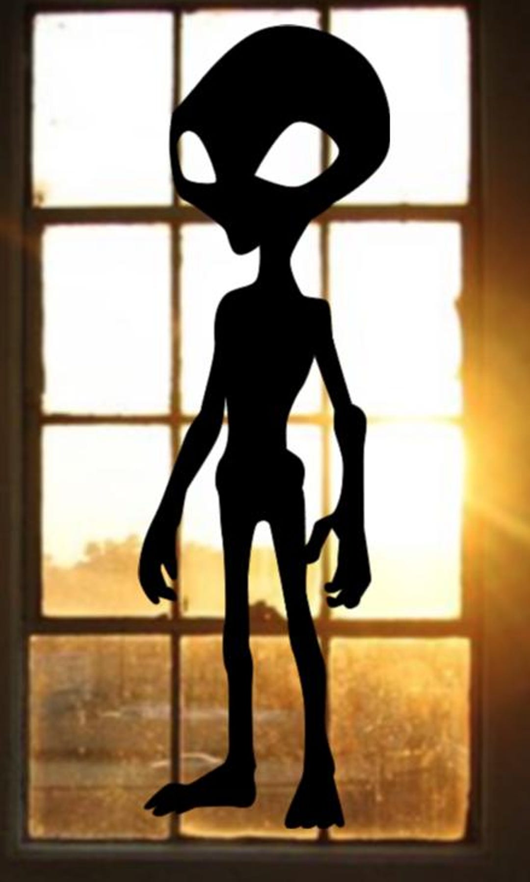 Halloween Alien Window Cling Decal | Large Silhouette Decor | Spooky ...