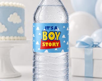 It’s a Boy Story| Baby Shower Labels | 12 Personalized Water Bottle Stickers