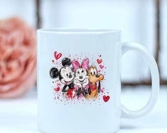 Taza de pareja de San Valentín, taza de café con dibujos de amor, linda taza de pareja a juego, regalo para ella, taza de pareja de aniversario
