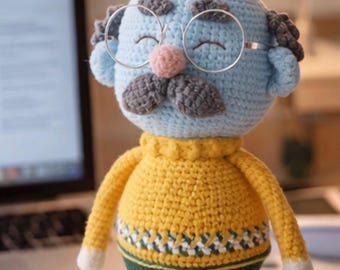 Crochet Grandfather Doll Pattern – Amigurumi Grandpa (PDF Download)