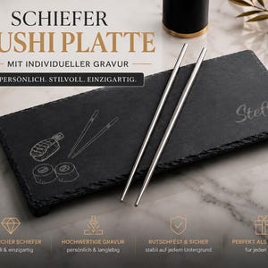 Buffetplatte aus Schiefer mit Gravur – Servierplatte für Käse, Wurst & Tapas, mit rutschfesten Füßen