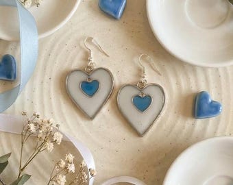 Santorini Bloom Heart Drop Earrings
