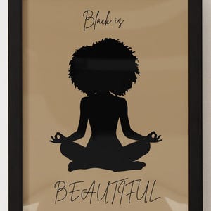 Empowering Printable Poster Celebrating Black Beauty and Culture -  Black is Beautiful Movement Inspired Design