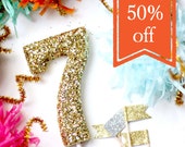 Sparkling Number Cake Topper