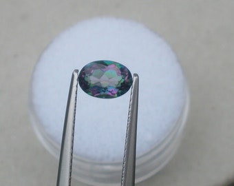 Rainbow mystic topaz oval gem 7x5mm