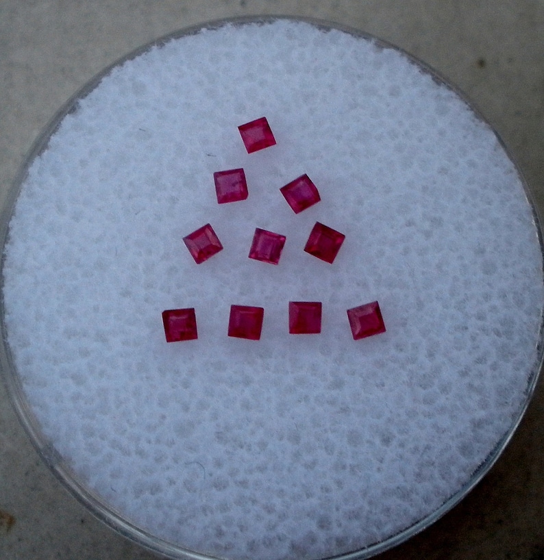 10 Loose Natural Red Ruby Square Gems 1.5mm - Etsy
