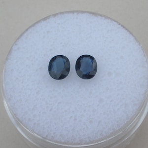 Blue Sapphire Oval Loose Faceted Natural Gem Pair 5x4mm each