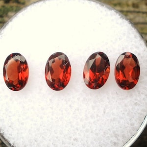 4 Garnet Oval loose faceted natural gems 6x4mm each