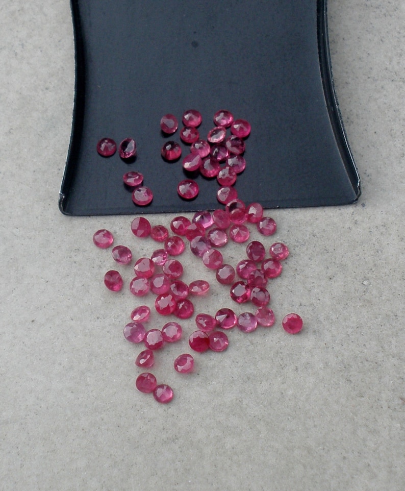 Over 1/2 Carat Loose Natural Ruby Round Gems 2mm Each Etsy