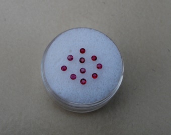 10 Ruby Round Natural Loose Faceted Gems 2mm each