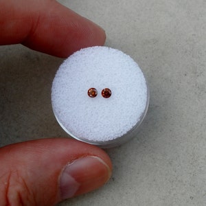 Cognac Red Round Natural Diamond Loose Pair 3mm each