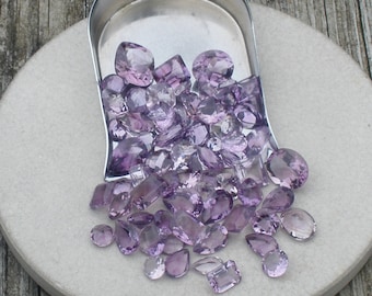 over 50 carats amethyst loose faceted natural gem mix parcel lot top quality