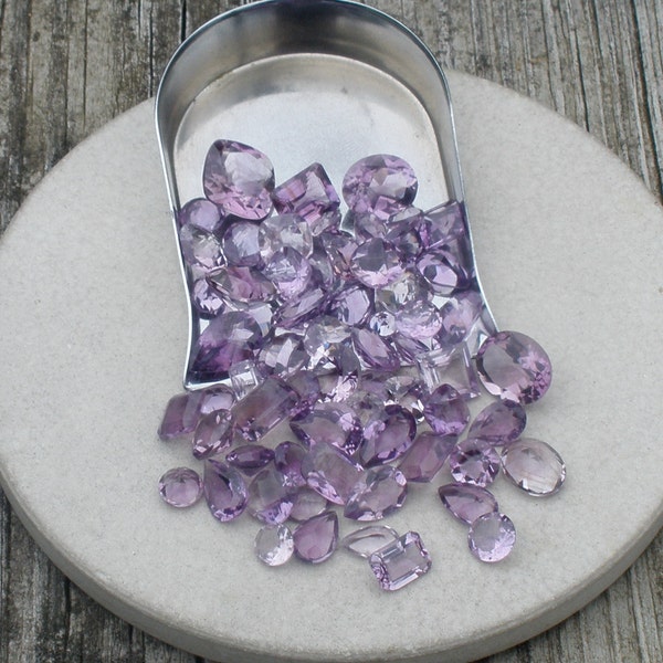 over 50 carats amethyst loose faceted natural gem mix parcel lot top quality