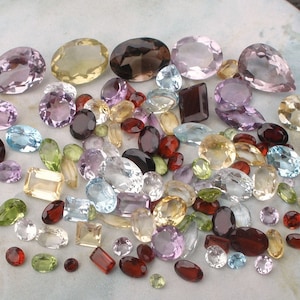 Over 100 Carats Parcel Lot of Loose Natural Semiprecious Gemstones for Gifts, Collecting and Jewelry