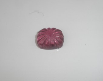 14x12mm Pink Tourmaline Fancy Carved Cushion Natural Gem for Jewelry Making, Crafts and Gem Collecting