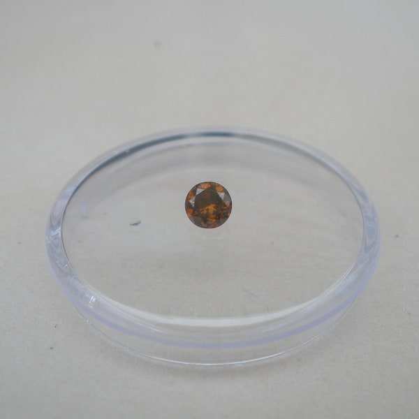 4mm Cognac Red Diamond loose facetté naturel rond 0.33 carat