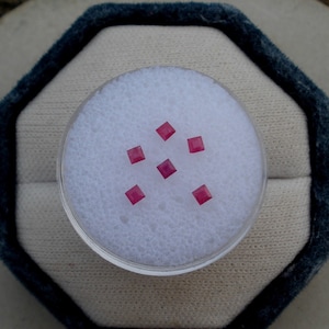 6 Loose Natural Red Ruby Square Loose Faceted Gems 2mm