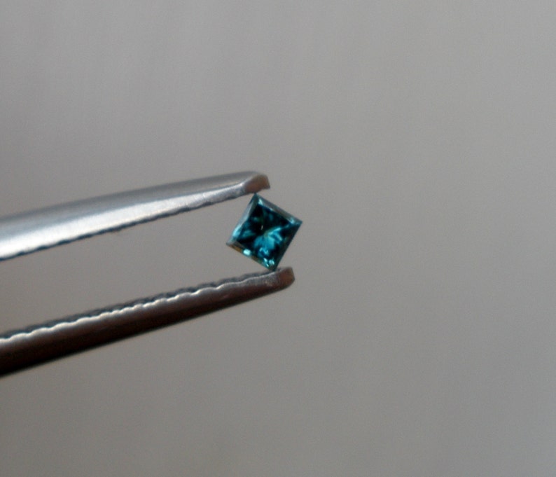 Blue Princess Diamond loose faceted cut 2mm image 5